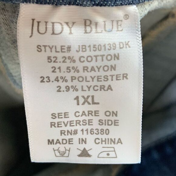 JUDY BLUE High Rise Pull On Cuffed Shorts Blue 1XL - Picture 11 of 15